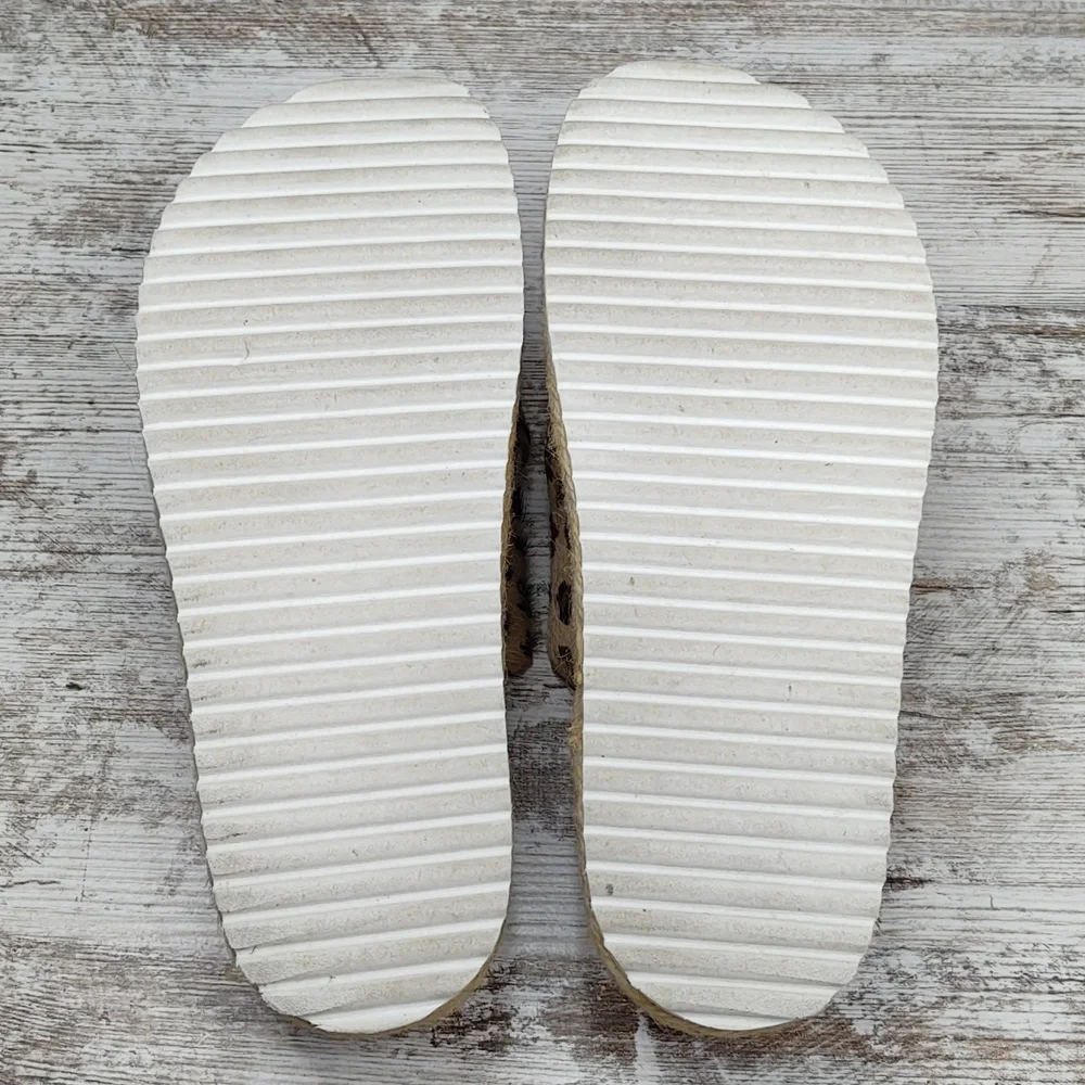 Like New Office Girl Leopard Calf Hair Flatform Espadrille Slide Sandal - Picture 13 of 16